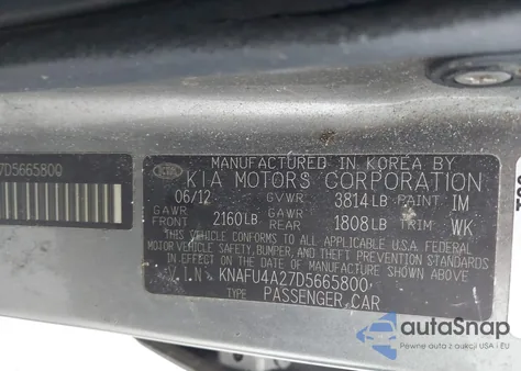 2013 Kia Forte Ex из США, поврежденный, VIN KNAFU4A27D5665800